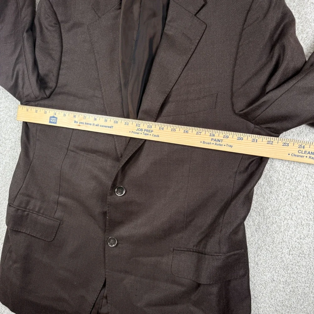 Hickey Freeman Blazer Men 44 Reg Brown Wool Silk Traveller Micronsphere EB004